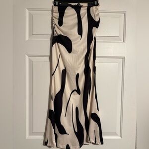 SHEIN Black and Cream Maxi Skirt